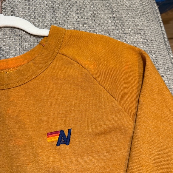 RARE Aviator Nation Sunburst‎ Pullover Rainbow Mustard Yellow M - Picture 6 of 9